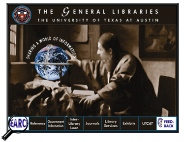 Home page of UT Library’s first World Wide Web site, circa 1991.