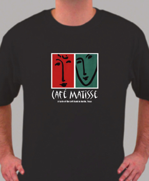 Cafe Matisse t-shirt
design, 2005. Cafe Matisse t-shirt
design, 2005.