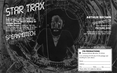 Arthur Brown Speaknotech, half-page Rolling Stone ad, concept and design