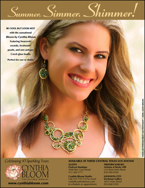 Cynthia Bloom Collectible Jewelry, full-page magazine ad, concept and design